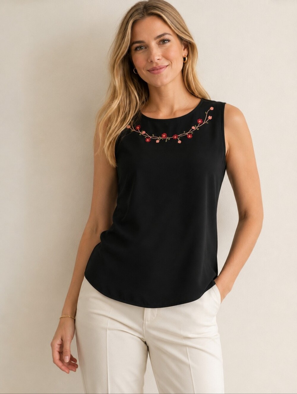 ❤️ TALBOTS VINTAGE SILK EMBROIDERED TOP, 2
